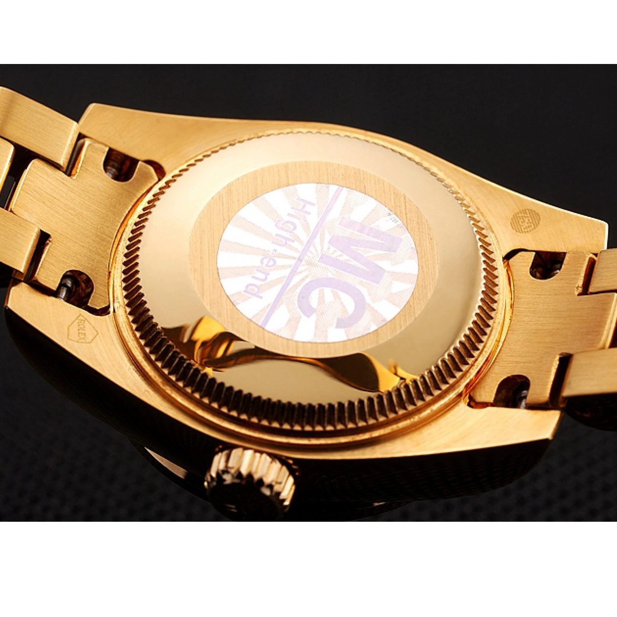 Rolex aaa copy Rolex 1453957 DayJust Swiss Bracelet Pave White Diamond Dial Gold Diamond 0721